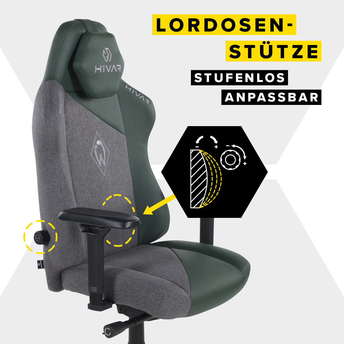 Gaming Stuhl mit Lordosenstütze