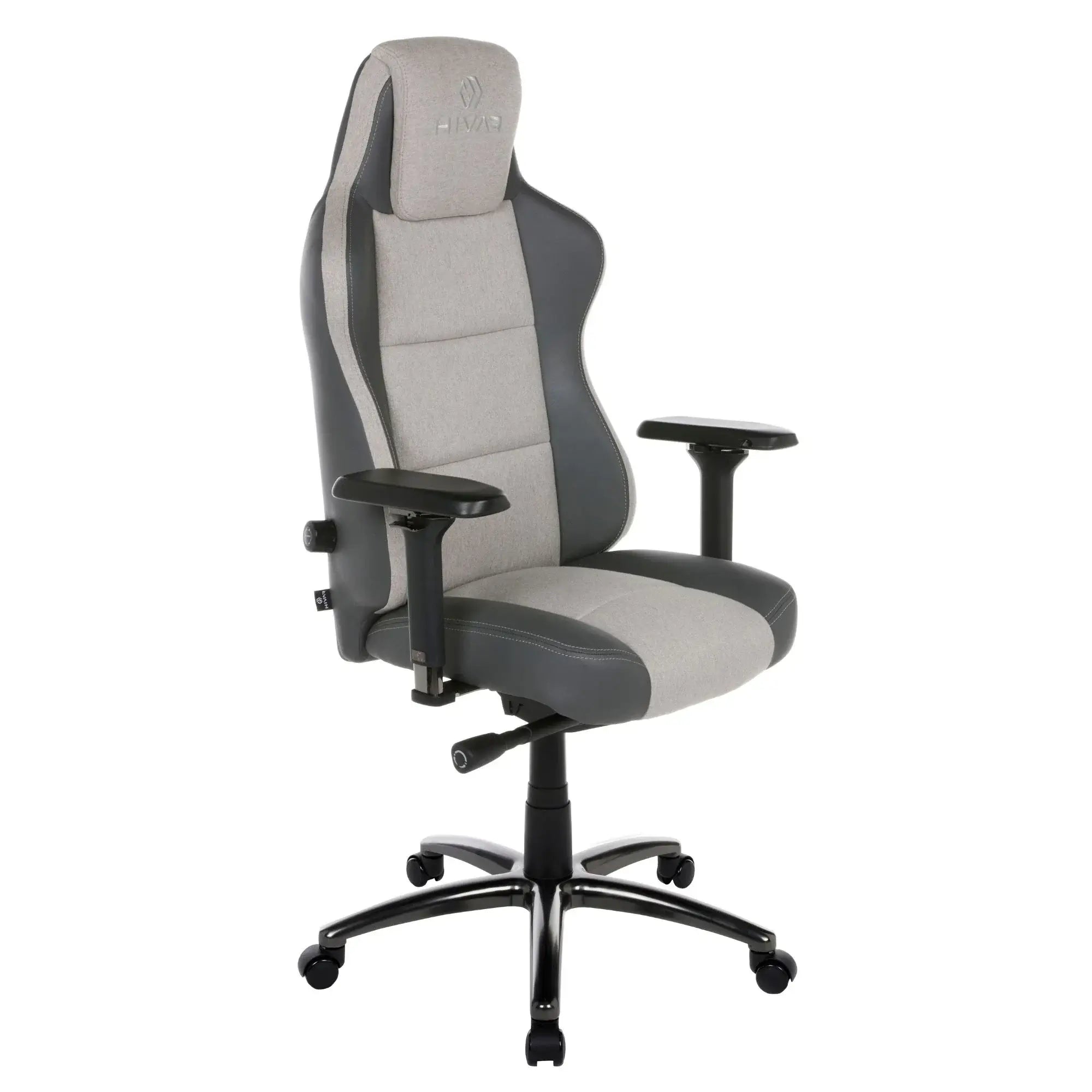 HIVAR Eqlipse Cloud Obsidian, rechte vordere Seitenansicht – dezentes Design, hochwertige Polsterung, anthrazitfarbenes Fußkreuz