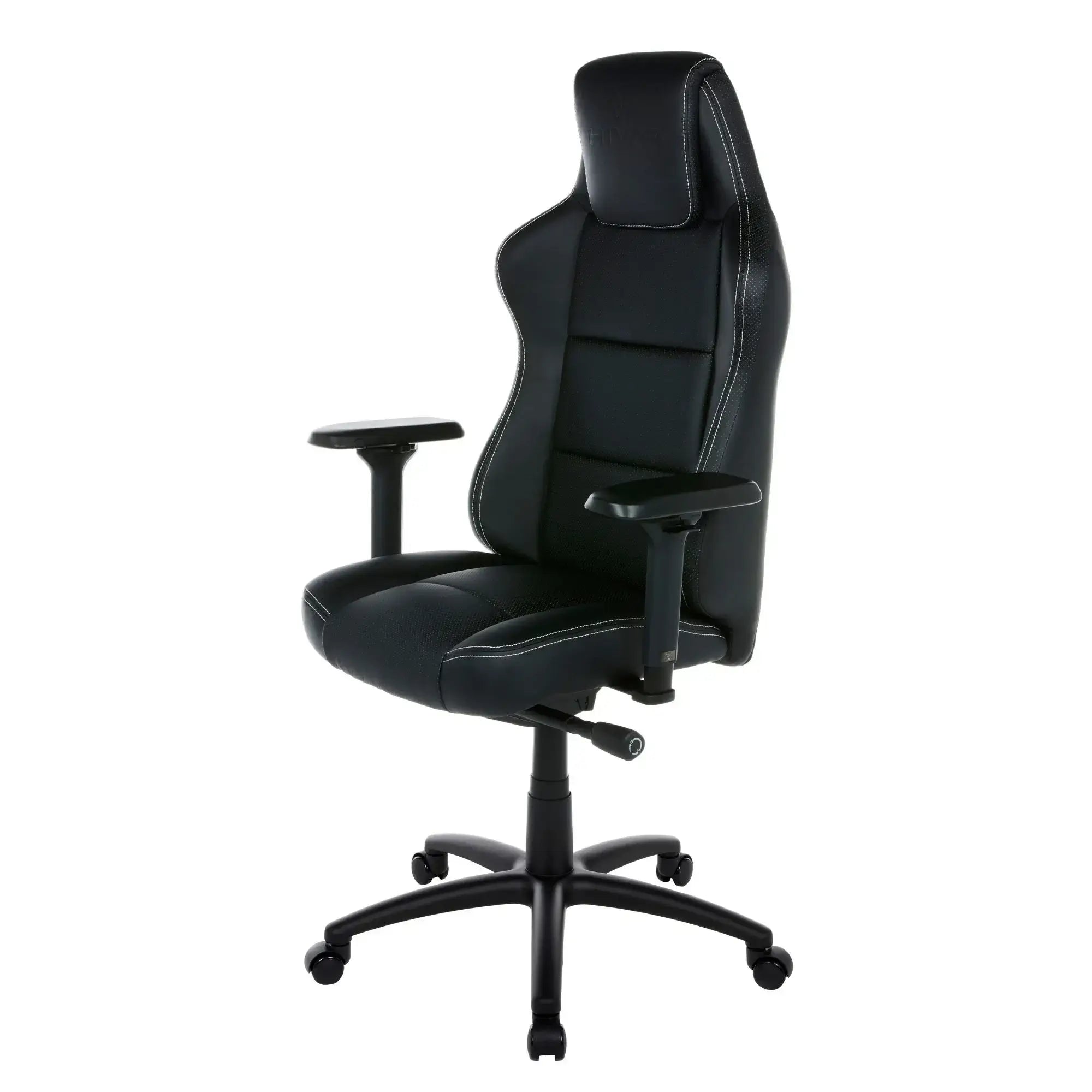 HIVAR Eqlipse Night Coal, Rückansicht – elegantes Design mit dezenter Naht, stabiles schwarzes Fußkreuz