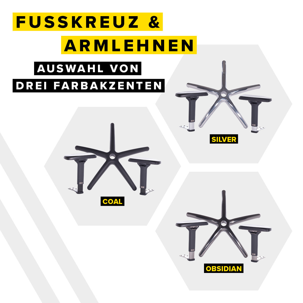 Hivar Fußkreuze in 3 Farbakzenten