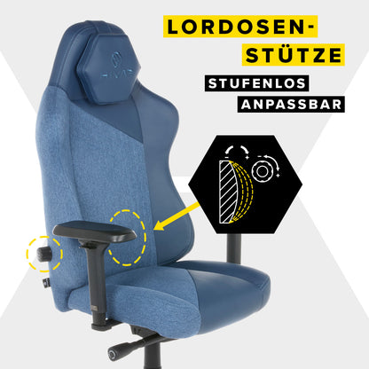 Gamingstuhl ergonomisch mit Lordosenstütze