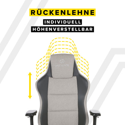 ergonomischer Gamingstuhl mit höhenverstellbarer Rückenlehne, individuell einstellbar