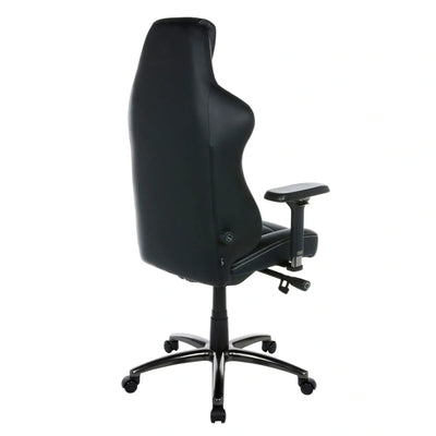 HIVAR Eqlipse Night Obsidian, Rückansicht – elegantes Design mit dezenter Naht, stabiles anthrazitfarbenes Fußkreuz